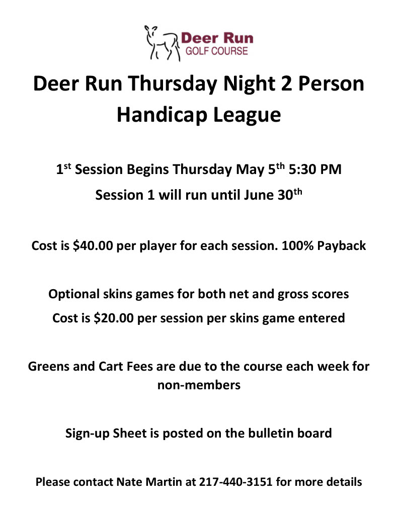 Thursday Night League Flyer